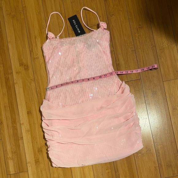 NWT White Fox Studio Starlet Sequin Mini Dress in Baby Pink Size XS - Picture 7 of 16